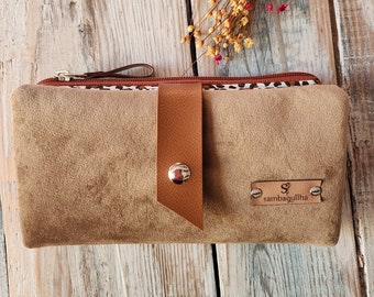 Cartera de terciopelo, cartera Flora, billetera de chicas,monedero, regalo para el día de la madre, tarjetero grande, billetera para regalar