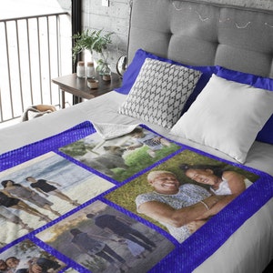 Custom Photo Fleece Blanket Personalized with a Picture, Design a Sentimental Gift.  Personalized Throw Blanket with Family Pictures.
