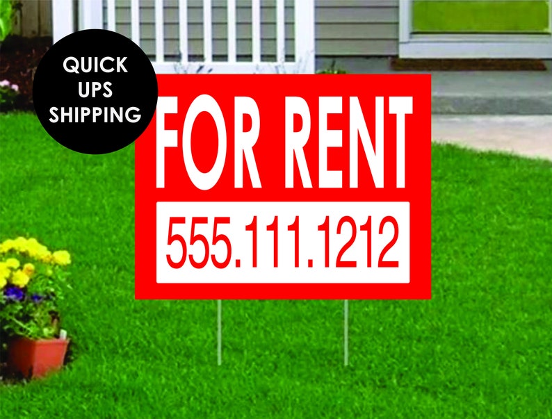 Custom Real Estate Yard Signs For Sale Yard Sign For Rent Etsy