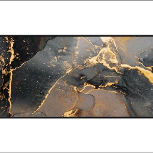 Desk Mat Gold Marble Onyx Black Print, Extra Large Desk Mat, Large Gaming Mouse Pad, Extended, Gaming Keyboard