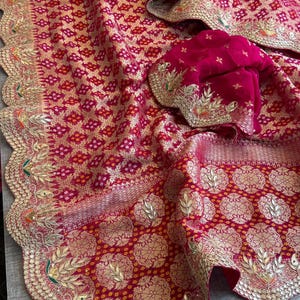 Banarsi weaving saree Khaddi gorgette sarees pink sari blouse women sarees