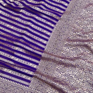 Harmaini khaddi gorgette saree