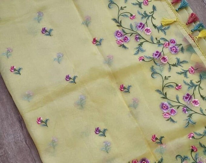 Party Wear Organza Silk Saree With Banarasi Border Saree OSB03