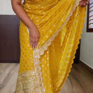 Vahishi gorgette saree Khaddi gorgette saree Indian sarees blouse traditional sari