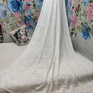 Paisley inspired gorgette saree Chikankari saree Indian sari blouse