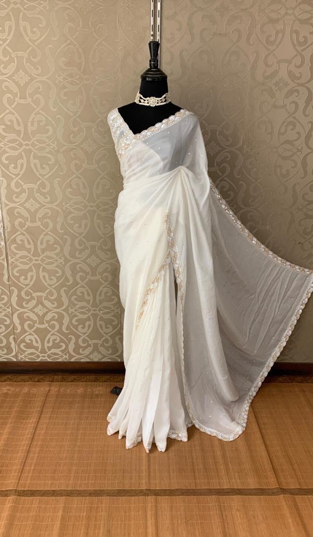 Fairy Inspired Organza Saree White Saree - Etsy