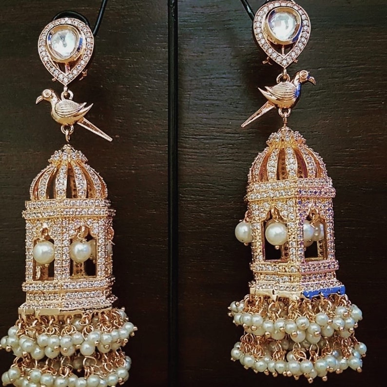 Bird cage earrings,,,,Earrings,,,indian jewellery Bird cage earrings,,,,Earrings,,,indian jewellery