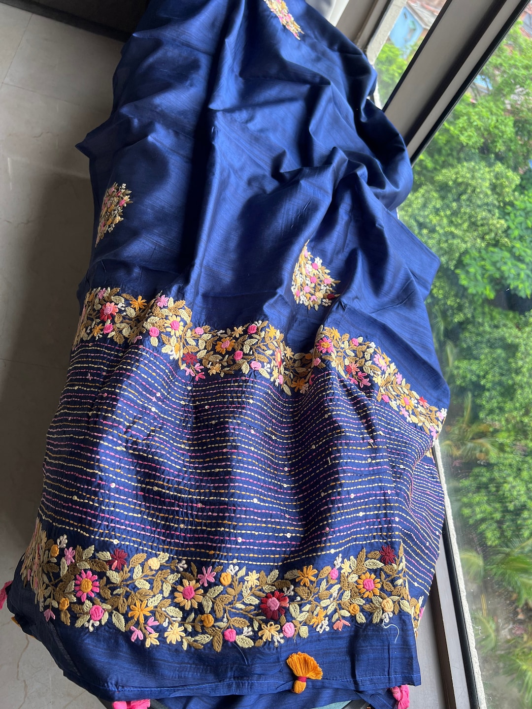 Munga French Knot Saree Royal Blue Sarees - Etsy Australia