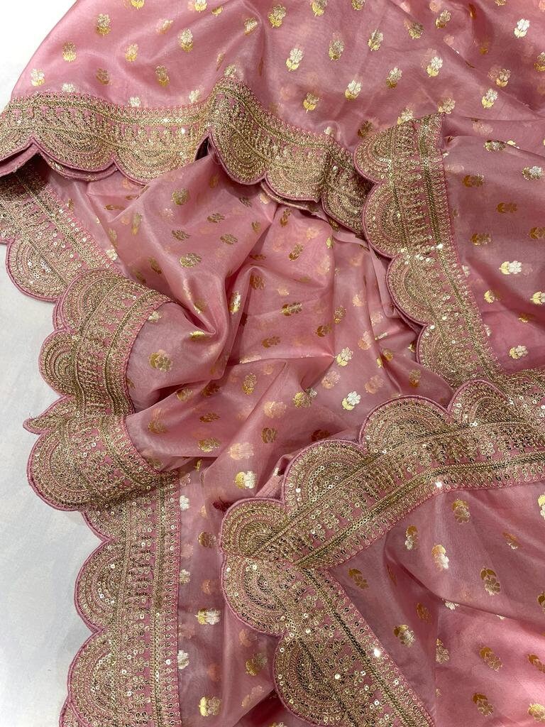 Scalloped Weaving Beautiful Saree - Etsy