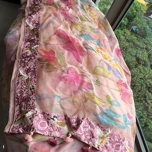 parsi embroidery saree organza saree Gorgette saree