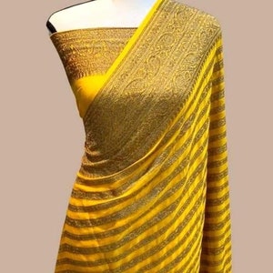 Lavita khaddi chiffon gorgette saree