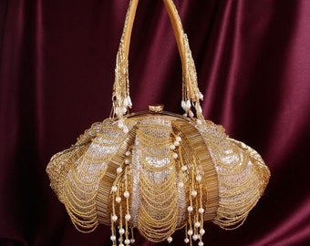 Golden Batua purse Evening Purse Women Clutch Bag