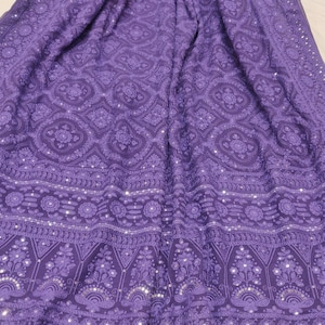 Lailza Chikankari Gorgette Saree Indian saree