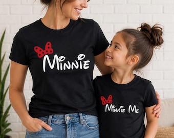 Mama & Daughter Matching Minnie Inspired T-Shirts | Minnie Me Set | Mum Child Matching Outfit | Disney Trip Shirts | Family Matching Tops