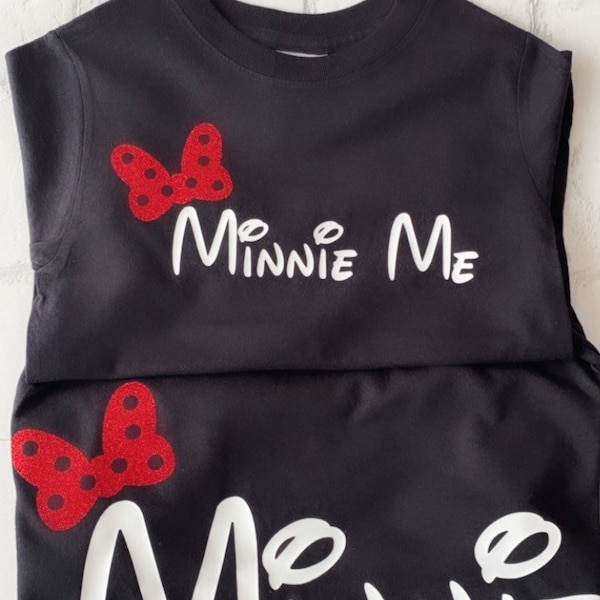Black Mama & Daughter Matching Minnie Mouse Minnie Me T Shirt Set Twinning UK Seller Fast Shipping Mother’s Day Birthday Gift