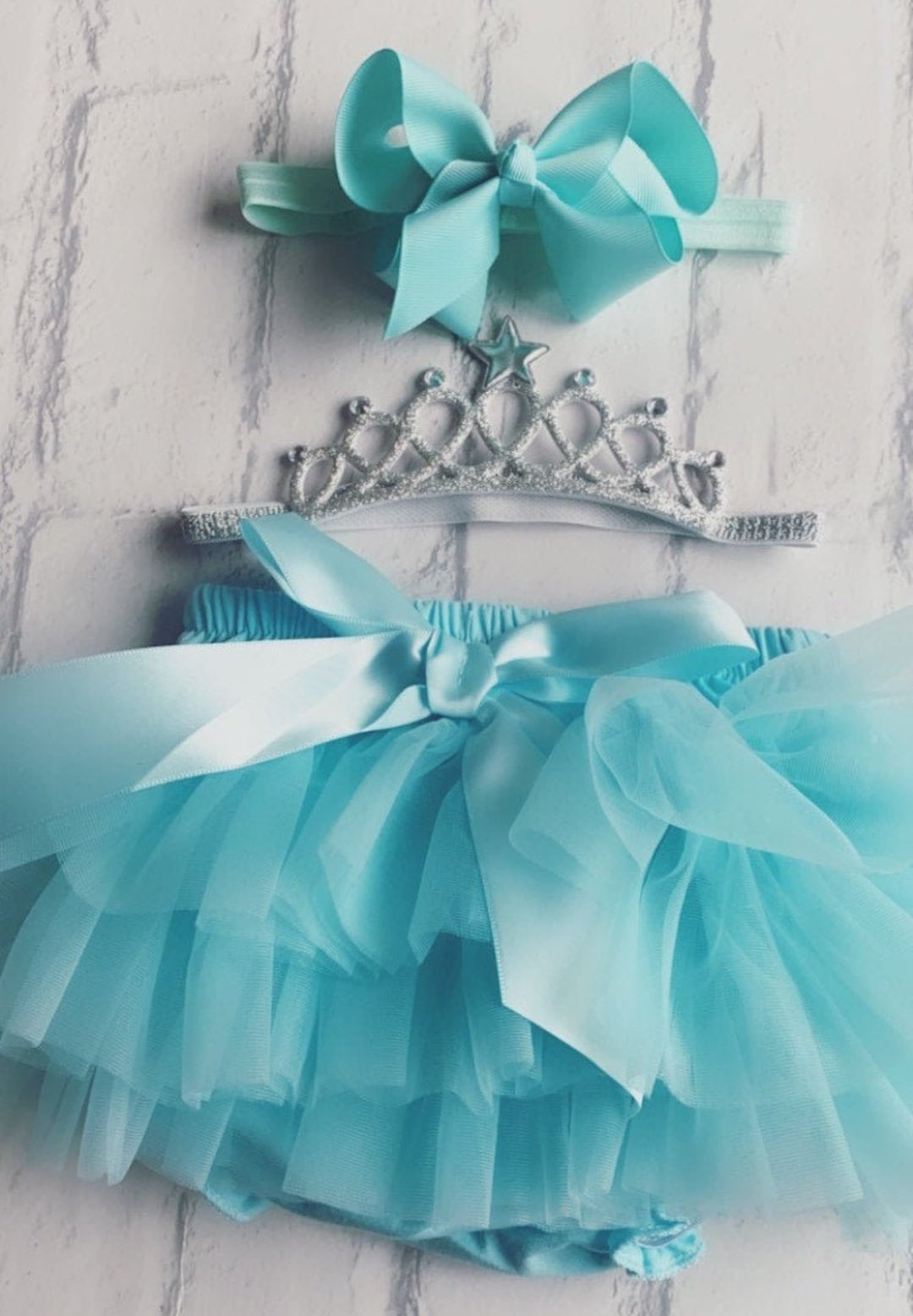 Baby Girls Aqua Frilly Tutu Knickers Cake Smash Photoshoot 1st Birthday
