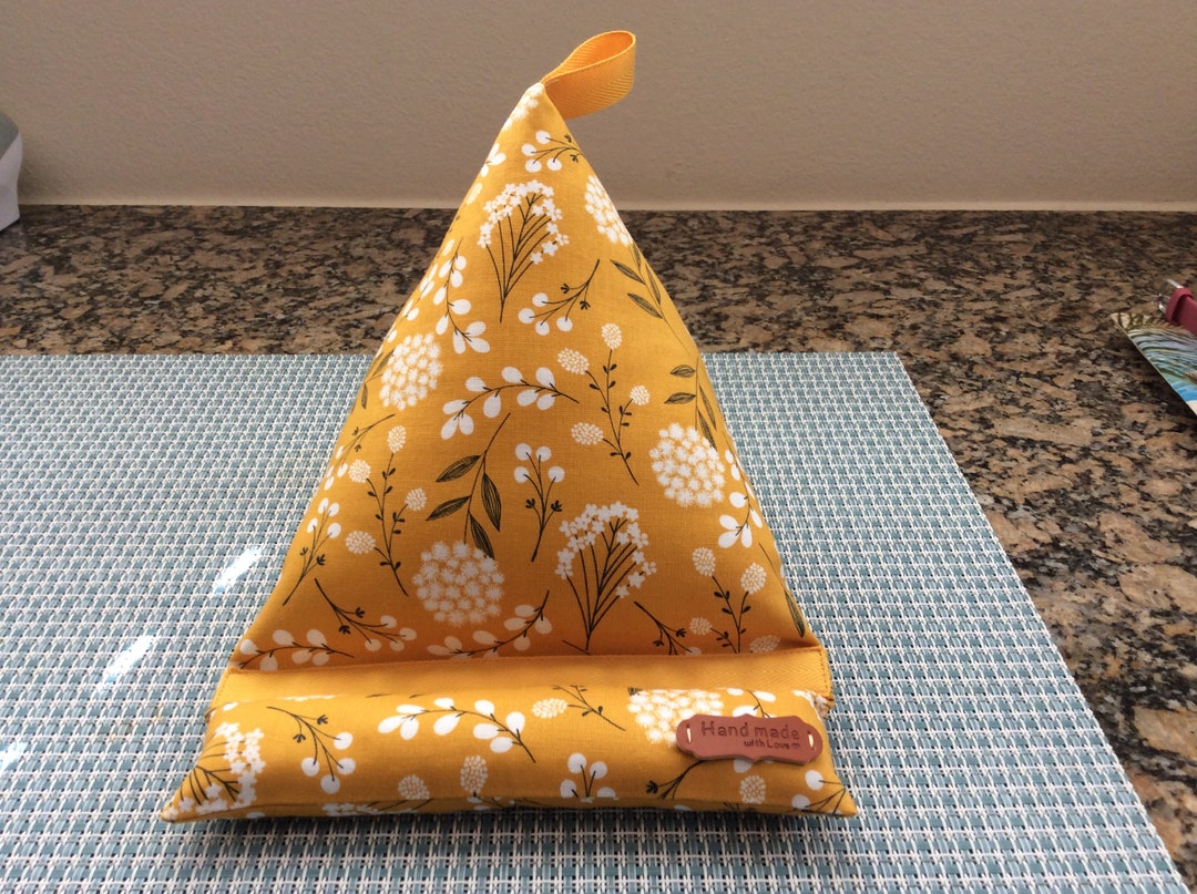 MEDIUM Mustard Yellow W/white Flowers Kindle/e Reader/tablet/smartphone/pillow/cushion/bean Bag/stand/gadget/handmade W/love Tagloop - Etsy