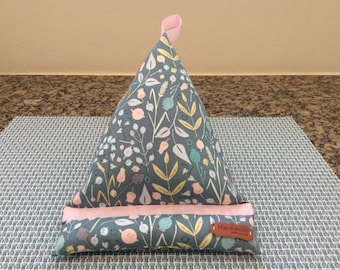 new MEDIUM Flowers w/teal background Kindle/E Reader/Tablet/Smartphone/Pillow/Cushion/Bean Bag/Stand/Gadget/handmade w/love tag+loop