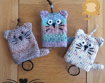 Crochet Cat Key Pouch: Handmade Acrylic Key Cover