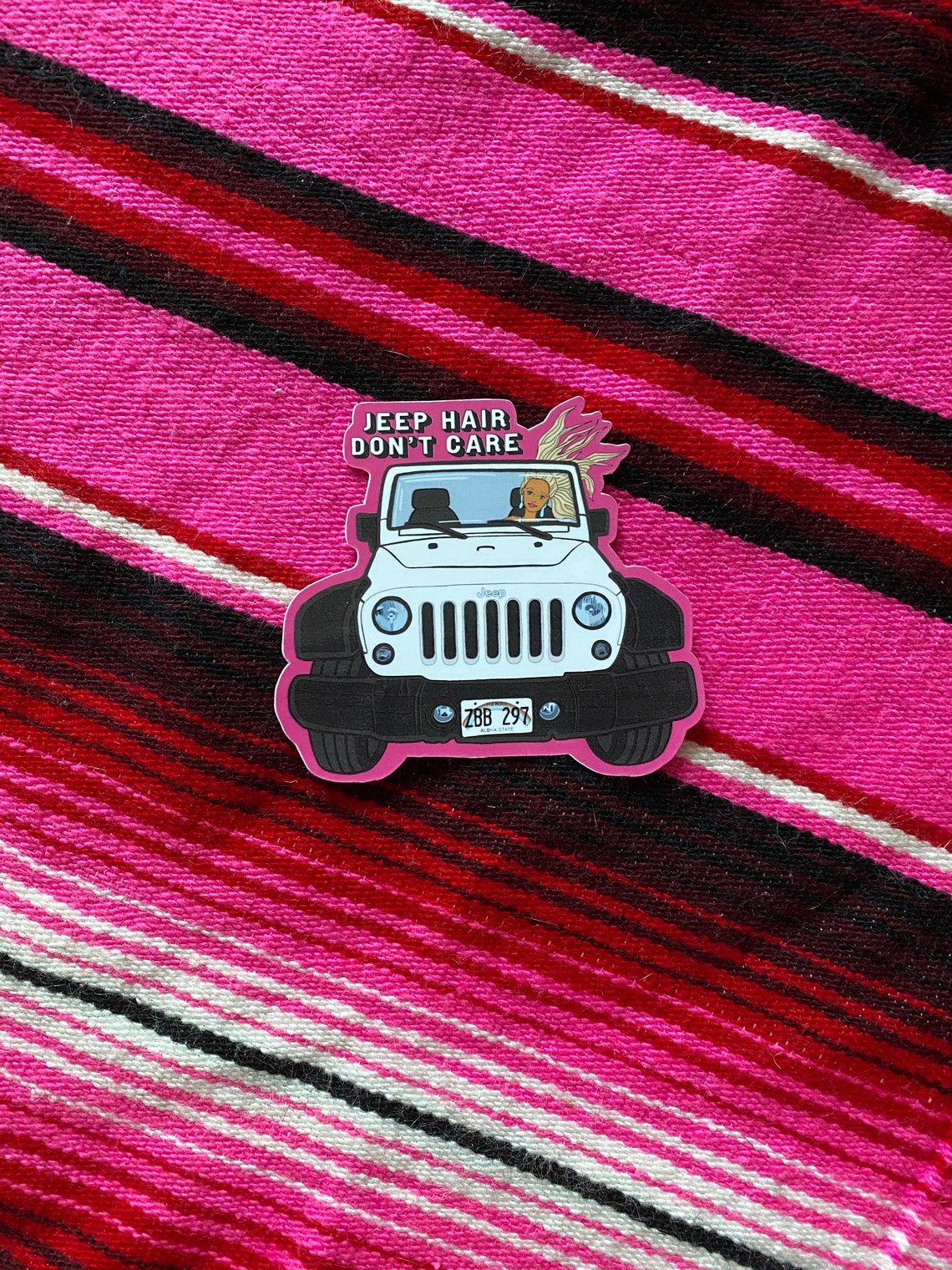 barbie jeep hair dont care printable vinyl laminated etsy