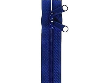 ByAnnie Zippers, Blast Off Blue Double Slide Zipper, 30 inch or 40 inch, Perfect for Handbags, Purses, Totes and Other Quilting Projects