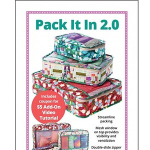 ByAnnie Patterns, Pack It In Pattern, 3 Size Suitcase Pattern, Travel Bag Pattern, Carryall Bag Pattern, By Annie Quilting Sewing Pattern