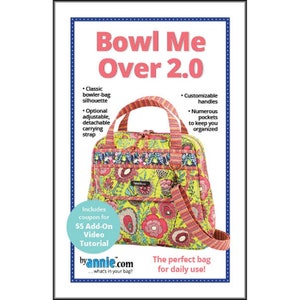 ByAnnie Patterns, Bowl Me Over Pattern, Classic Bowler Bag Silhouette Design, Carryall Bag Pattern, By Annie Quilting Sewing Pattern