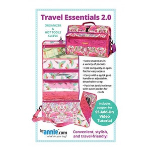 ByAnnie Patterns, Travel Essentials 2.0 Pattern, Travel Bag Pattern, Carryall Pattern, Organizer Pattern, By Annie Quilting Sewing Pattern