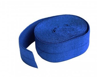 ByAnnie Fold-Over Elastic, Blast Off Blue, 3/4" x 2yd, dekoracyjne wykończenie odzieży, rękodzieła, opasek do włosów, pieluszek, projektów pikowania