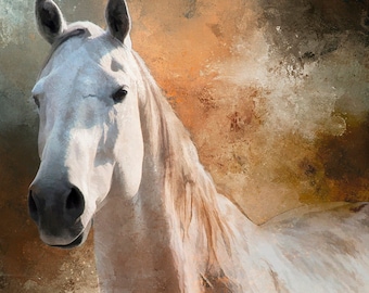 Panel de edredón con estampado de caballos blancos fantasmales, panel de edredón, tela de algodón de calidad para acolchado, tela con estampado de caballos para acolchar o coser, varios tamaños.