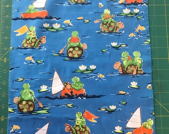 Fabbies T-shirt fabric with insects on a green background