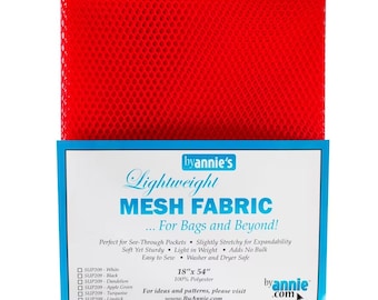 ByAnnie Mesh, tela de malla ligera en rojo atómico, 45,7 x 137,2 cm, ideal para bolsos, prendas y otros proyectos de costura y acolchado.