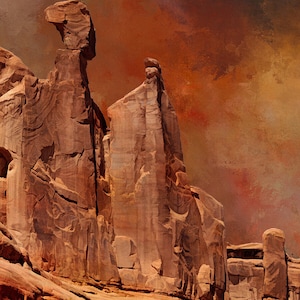 Arches National Park Three Gossips Fabric Panel, Quilt Panel, Utah National Parks Fabric Panel to Quilt or Sew, Size 15”Wx22.5”L, NPA-003