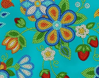 ELS594-TUR Tucson Turquoise - Als Meterware verkauft, Premium 100% Baumwolle