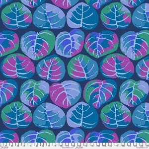 Kaffe Fassett Fabric, Quilting Cotton, Palm Leaves - Blue, by Kaffe Fassett for the Kaffe Fassett Collective, Half Yard or by the Yard