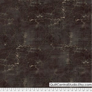 Tim Holtz Fabric, Quilting Cotton, Cracked Shadow Black, Abandoned by Tim Holtz, Fat Quarters, Half Yard or by the Yard, FreeSpirit