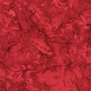 Puede incluir: Primer plano de una tela roja con un diseño veteado. La tela tiene un aspecto texturizado con vetas y remolinos rojos más oscuros. El color general es un rojo intenso y rico.