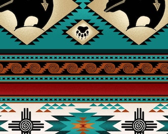 ELS516-TUR Tucson Türkis - Wird als Meterware verkauft - Premium 100% Baumwolle