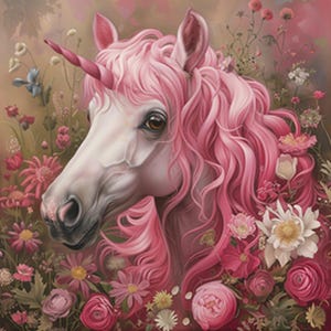 Hübsches rosa Einhorn, Stoffpanel, Qualität Quilten Baumwollstoff, Größe 11 “B x 11” L, ANI-024