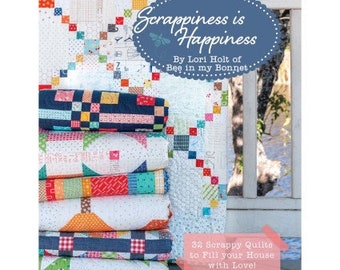 Libro de colchas "Scrappiness is Happiness", Lori Holt de Bee in My Bonnet, It's Sew Emma, 32 colchas de retales para llenar tu casa de amor.