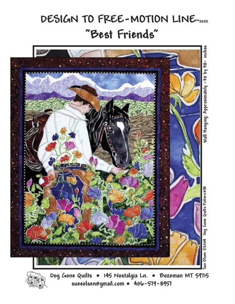 Best Friends Quilt Pattern, Approximately Size 30” X 38”, Design to ...