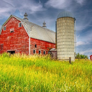 Big Red Barn Fabric Panel - FAR-008, Panel Size is 24 X 16”, Quality Quilting Cotton