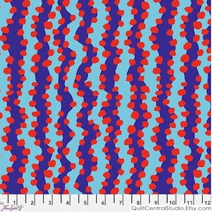 Kaffe Fassett Fabric, Quilting Cotton, Bubble Stripe Blue, Fat Quarters, Half Yard or by the Yard, Cotton Fabric, Brandon Mably, FreeSpirit