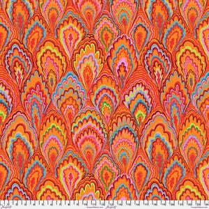 Kaffe Fassett Fabric, Quilting Cotton, Marble Scallops - Red, by Kaffe Fassett for the Kaffe Fassett Collective, Half Yard or by the Yard