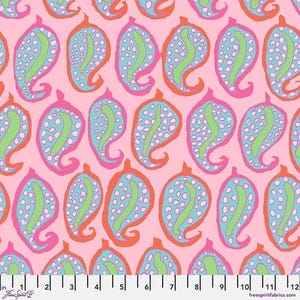 Kaffe Fassett Fabric, Quilting Cotton, Pasha Paisley - Pink || August 2024, Half Yard or by the Yard, Cotton Fabric, FreeSpirit