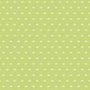 May include: A green fabric with a white polka dot pattern.