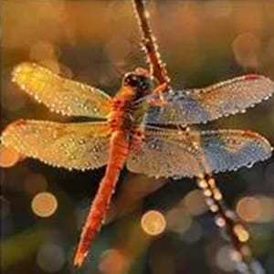 Panel de tela con diseño de libélula naranja - BRM-012, tamaño del panel: 20 x 20 cm, algodón de alta calidad para patchwork