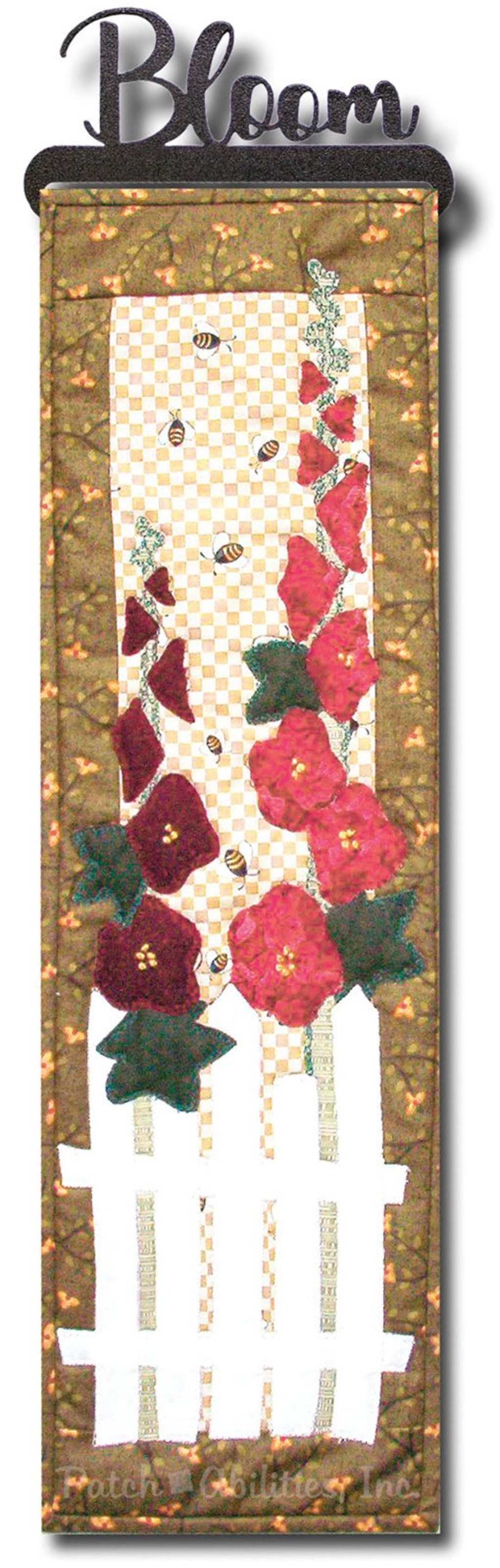 P64 Hollyhocks Pattern With Hanger and Button Pack - Etsy