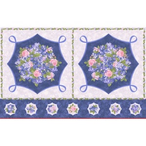 Cottage Bouquet Panel (27 ") Stoffpanel von Maywood Studio - Premium 100% Baumwollstoff."