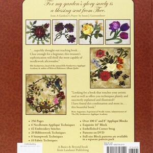 The Art of Elegant Hand Embroidery Book, Embellishment and Applique, Janice Vaine, 124 Printable Patterns, Needlework, Embroidery Stitches image 2